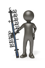 Image showing man with thermometer