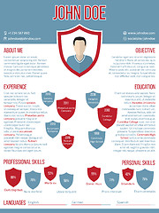 Image showing Modern resume cv template with shield shaped photo