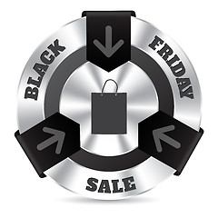 Image showing Black friday badge with shopping bag