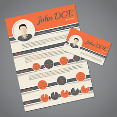 Image showing Resume cv template with business card
