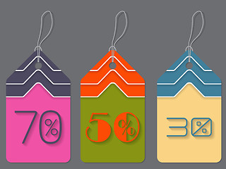 Image showing Colorful discount labels