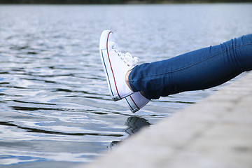 Image showing Sitting on the Dock