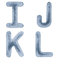 Image showing Letters I, J, K and L in ice