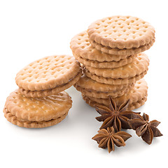 Image showing Sandwich biscuits with vanilla filling