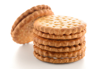 Image showing Sandwich biscuits with vanilla filling