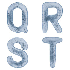 Image showing Letters Q, R, S and T in ice