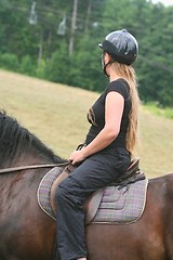 Image showing Woman on horse