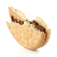 Image showing Sandwich biscuits with chocolate filling