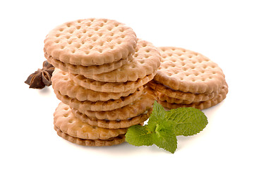 Image showing Sandwich biscuits with vanilla filling