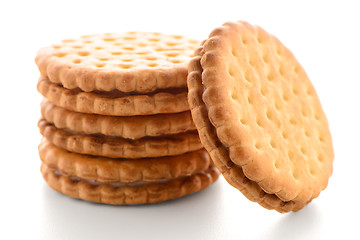 Image showing Sandwich biscuits with vanilla filling