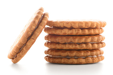 Image showing Sandwich biscuits with vanilla filling