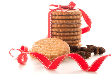 Image showing Sandwich biscuits with vanilla filling