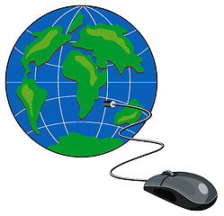 Image showing Mouse connection to the globe