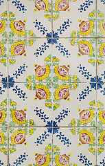 Image showing Traditional Portuguese glazed tiles