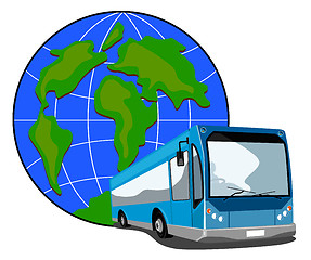 Image showing Bus traveling off the globe