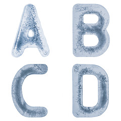 Image showing Letters A,B,C and D in ice
