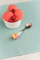 Image showing Red fruits ice cream