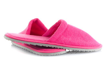 Image showing A pair of pink slippers