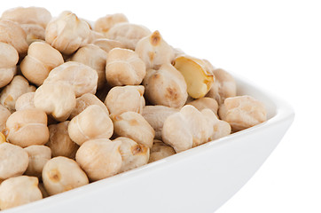 Image showing Closeup of a bowl with chickpeas