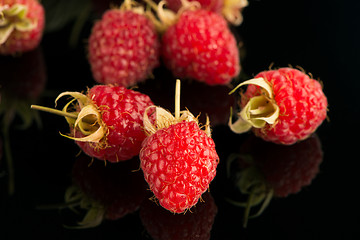 Image showing Fresh raspberries