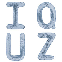 Image showing Letters Q, U, I and Z in ice