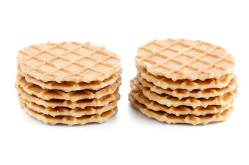 Image showing Pile of sweet waffles