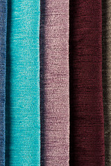 Image showing Multi color fabric texture samples