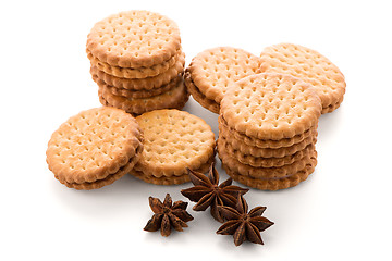 Image showing Sandwich biscuits with vanilla filling