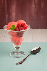 Image showing Red fruits ice cream