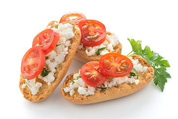 Image showing Bread with cottage