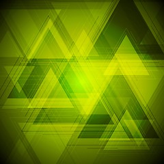 Image showing Bright tech triangles background