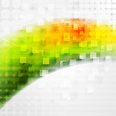 Image showing Bright colorful tech wavy background