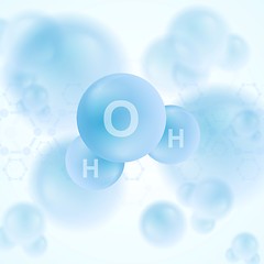 Image showing H2o water blue molecule vector abstract design