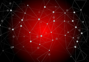 Image showing Dark red polygonal communication background