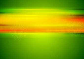 Image showing Abstract summer background with glowing stripes and camomiles