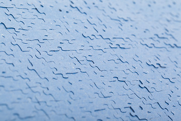 Image showing Old puzzle - Pieces connected - Blue