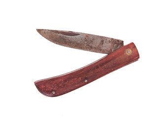 Image showing Rusty pocket knife isolated