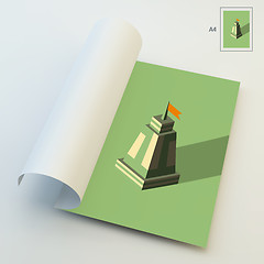 Image showing A4 Business Blank. Leader concept. Tower. 3d vector illustration.