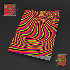 Image showing A4 Business Blank. Abstract Striped Background. Optical Art. 