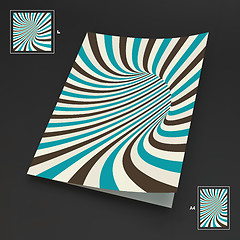 Image showing A4 Business Blank. Abstract Striped Background. Optical Art. 