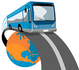 Image showing Bus traveling off the globe