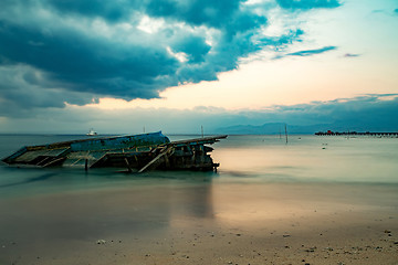 Image showing Nusa penida, Bali beach with dramatic sky