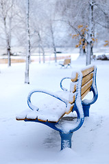 Image showing Winter bench