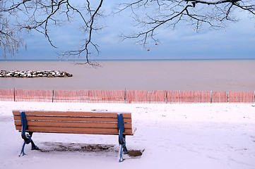 Image showing Winter bench