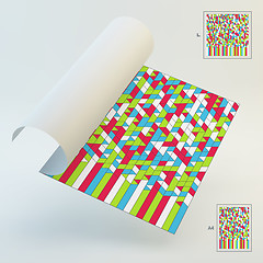 Image showing A4 Business Blank. Abstract Geometric Background. Mosaic. 