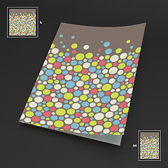 Image showing A4 business blank. Abstract background with color circles. 