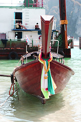 Image showing Long tail boat.