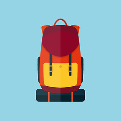 Image showing Backpack flat style vector illustration icon
