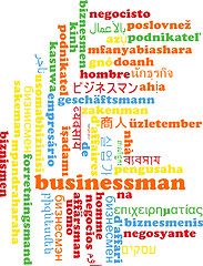 Image showing Businessman multilanguage wordcloud background concept