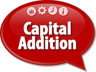 Image showing Capital Addition  Business term speech bubble illustration